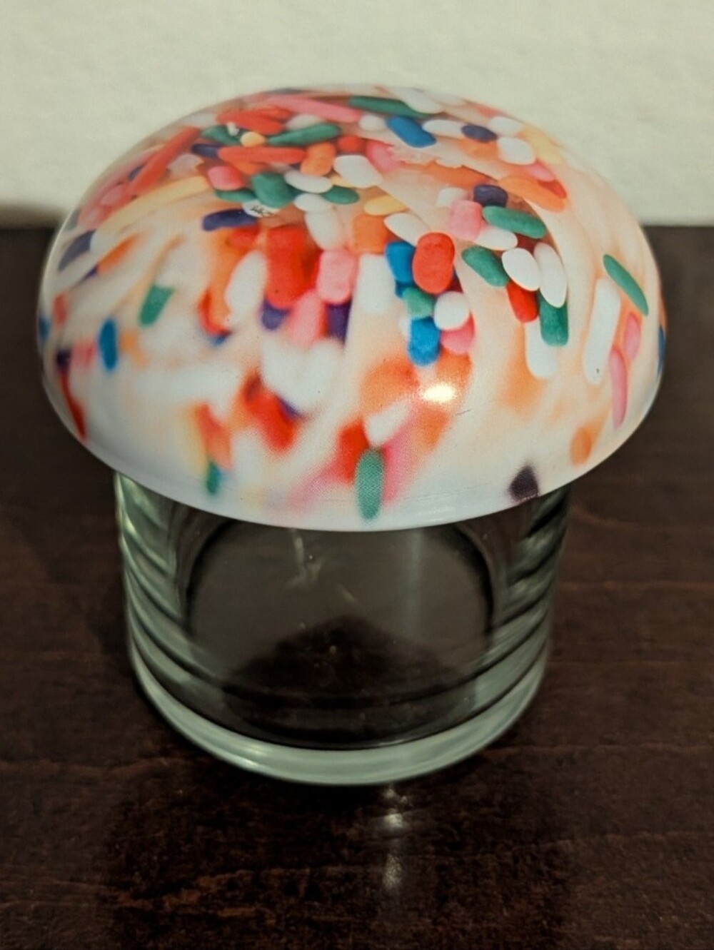 Cupcake Glass Stash Jar Airtight Rubber Seal Tin Sprinkles Baking Container